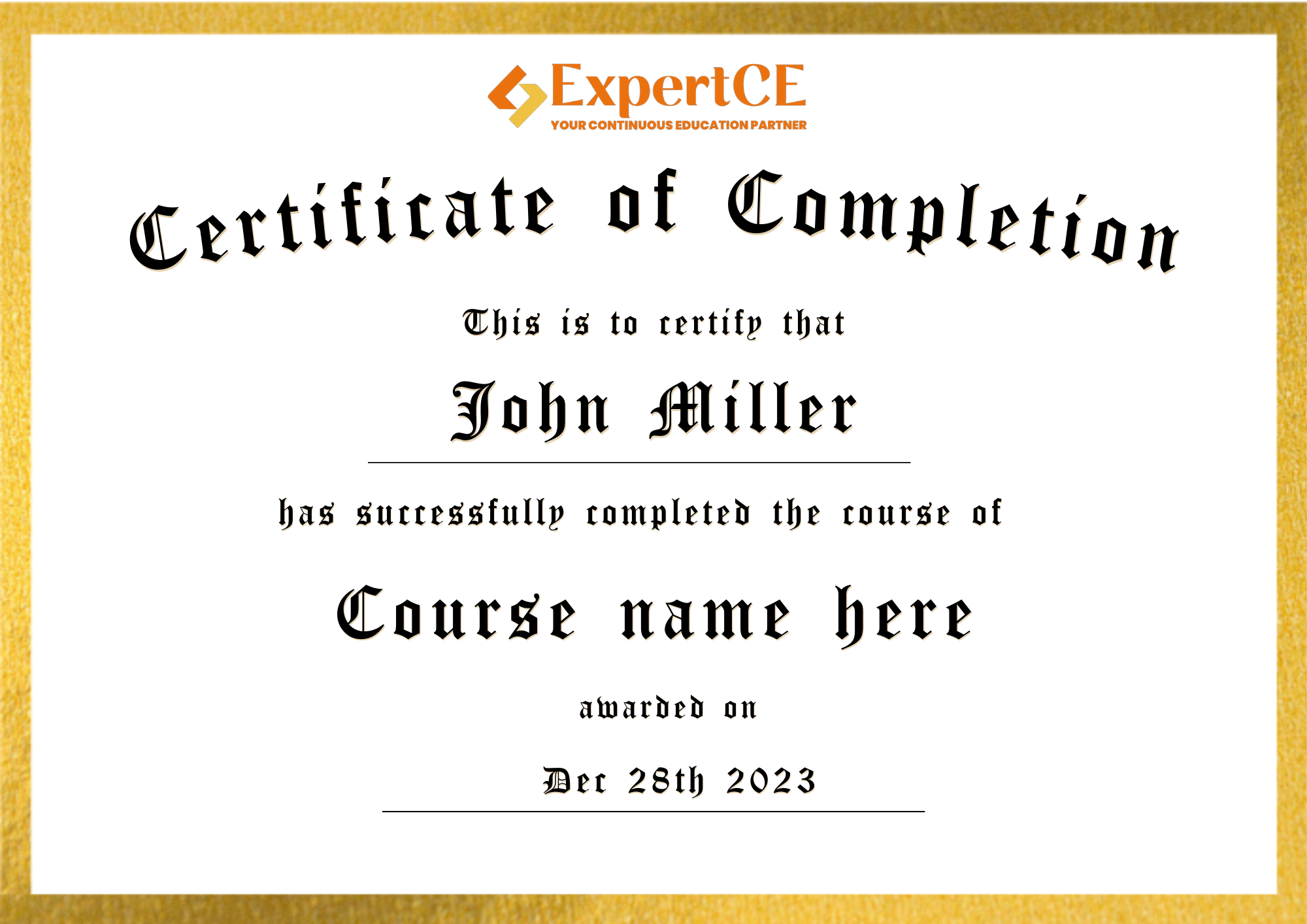 expertce-certificate-sample